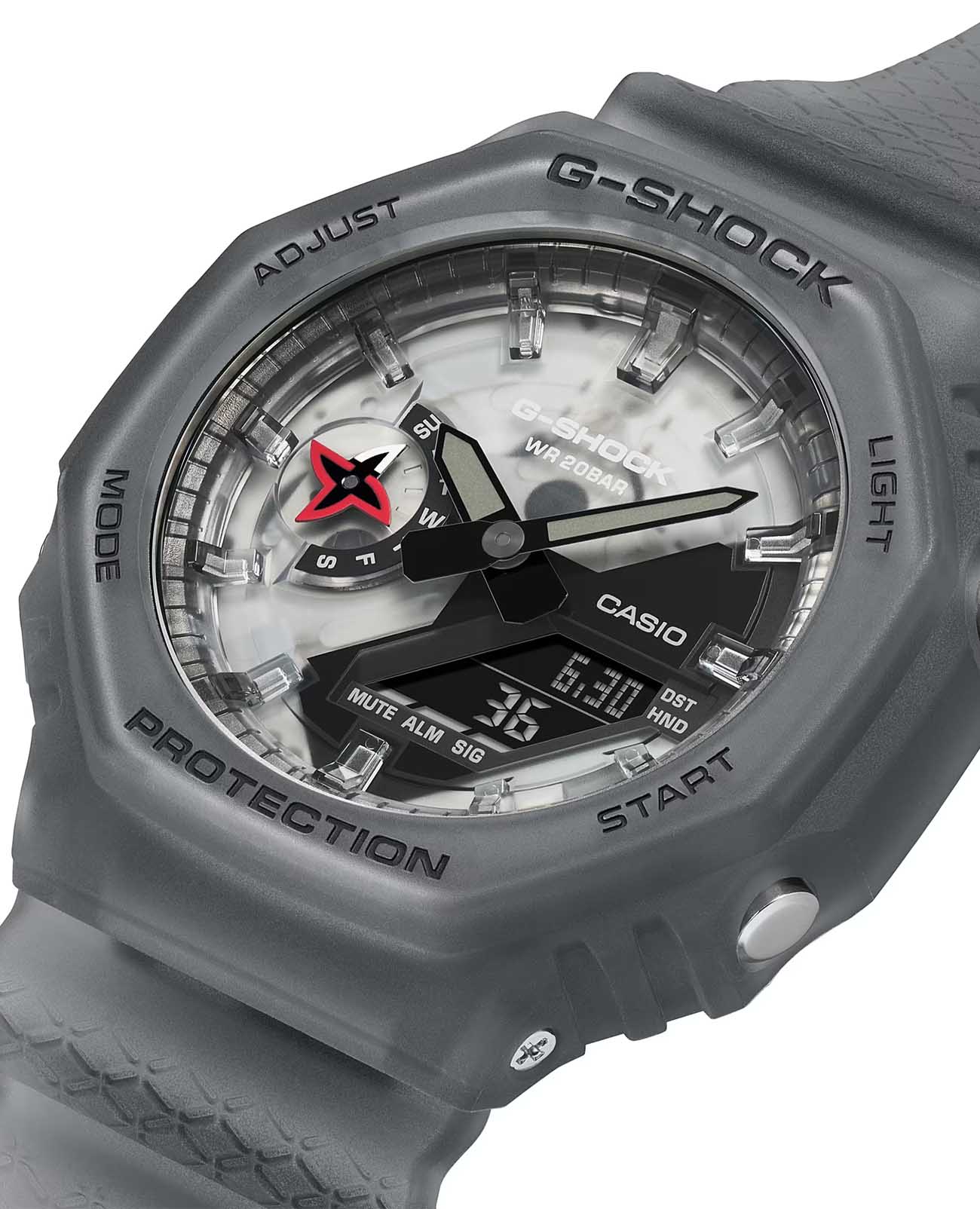 Casio Casio G-Shock GA-2100NNJ-8A, g-shock япония мужские часы на браслете пластик боковой вид