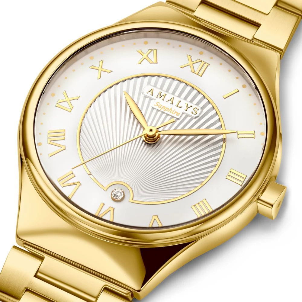 Amalys Amalys Olympe AMW-161,  бельгия женские часы на браслете нержавеющая сталь с pvd-покрытием боковой вид