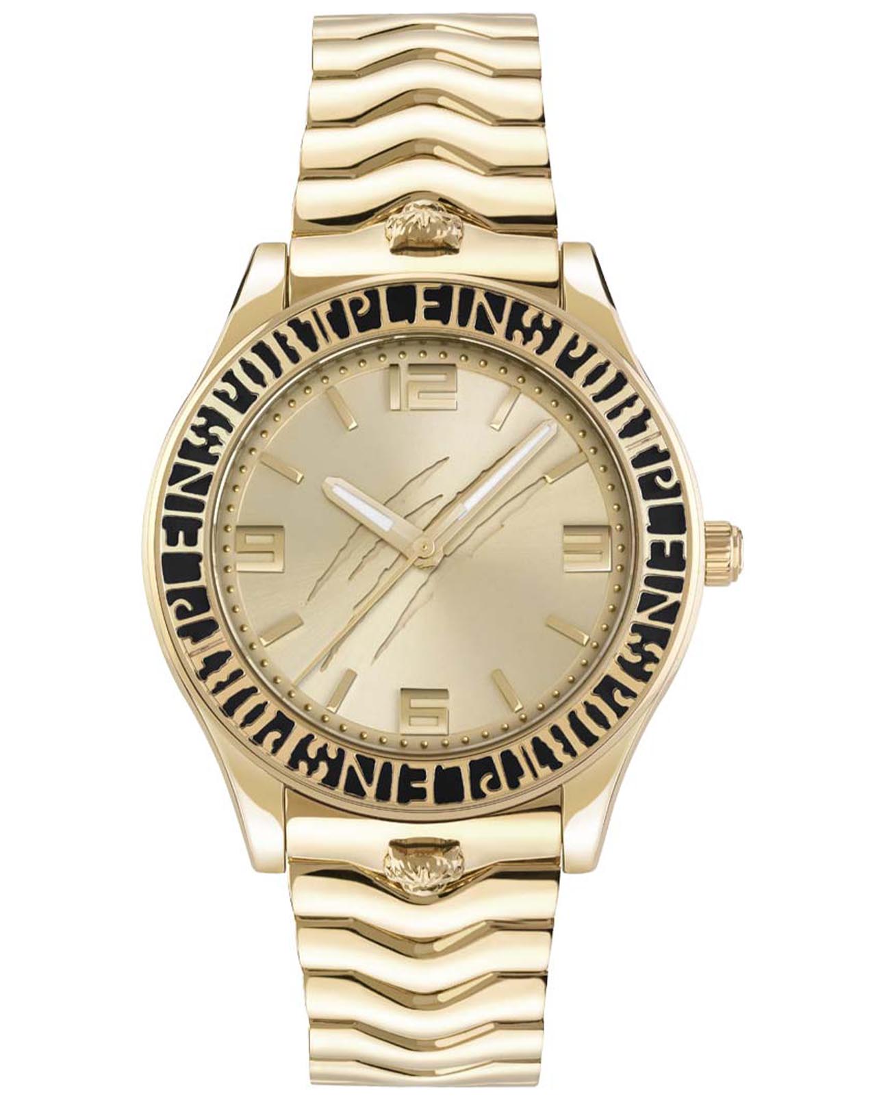 Plein Sport Plein Sport PSJEA0524  PSJEA0524 кварцевые женские часы золотой циферблат, браслет сталь с ip покрытием — вид спереди