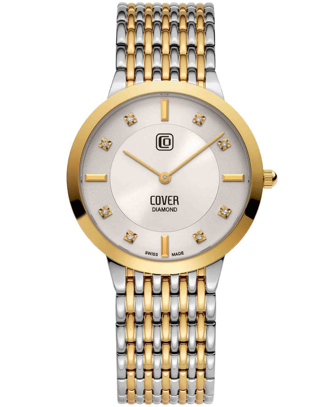 Cover Cover Langham CO124.24  CO124.24 кварцевые женские часы серебристый циферблат, браслет нержавеющая сталь с pvd-покрытием — вид спереди