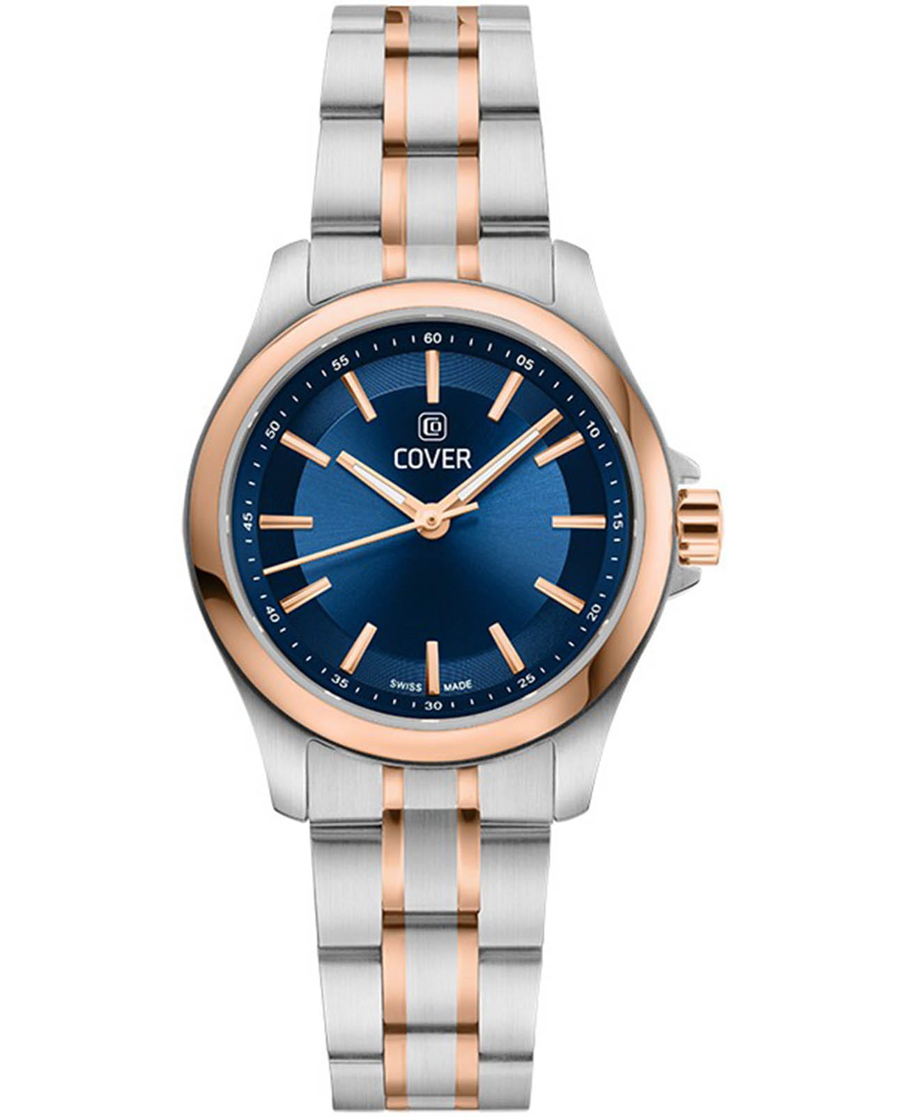 Cover Cover Marville CO215.10  CO215.10 кварцевые женские часы синий циферблат, браслет нержавеющая сталь с pvd-покрытием — вид спереди