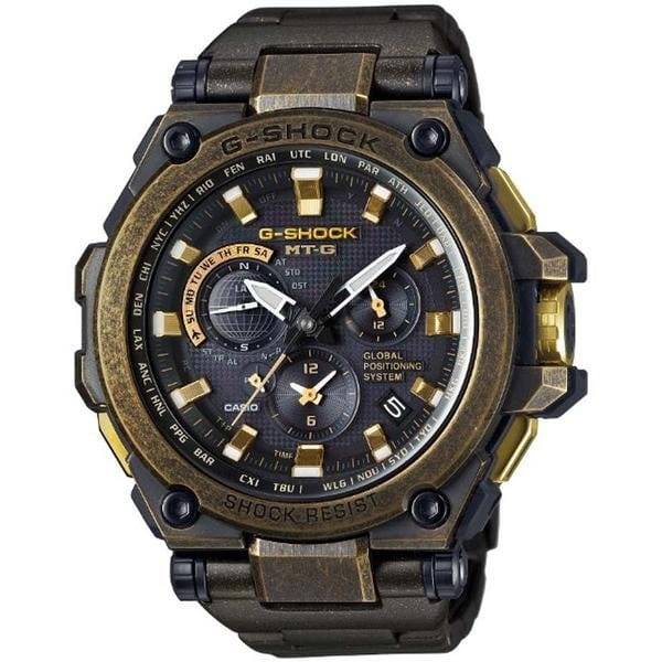 Casio Casio G-Shock Premium MTG-G1000BS-1A MTG MTG-G1000BS-1A электронные мужские часы черный циферблат, браслет нержавеющая сталь — вид спереди
