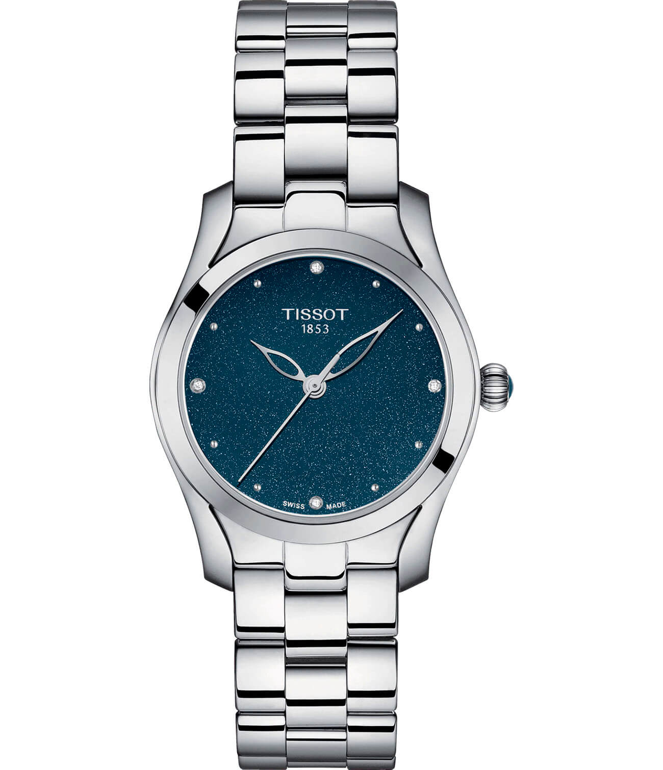 Tissot Tissot T-Wave T112.210.11.046.00 T Wave T1122101104600 кварцевые женские часы синий циферблат, браслет нержавеющая сталь — вид спереди