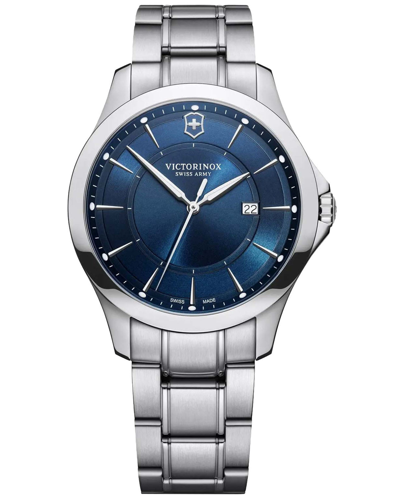 Victorinox Victorinox ALLIANCE 241910  241910 кварцевые мужские часы синий циферблат, браслет нержавеющая сталь — вид спереди