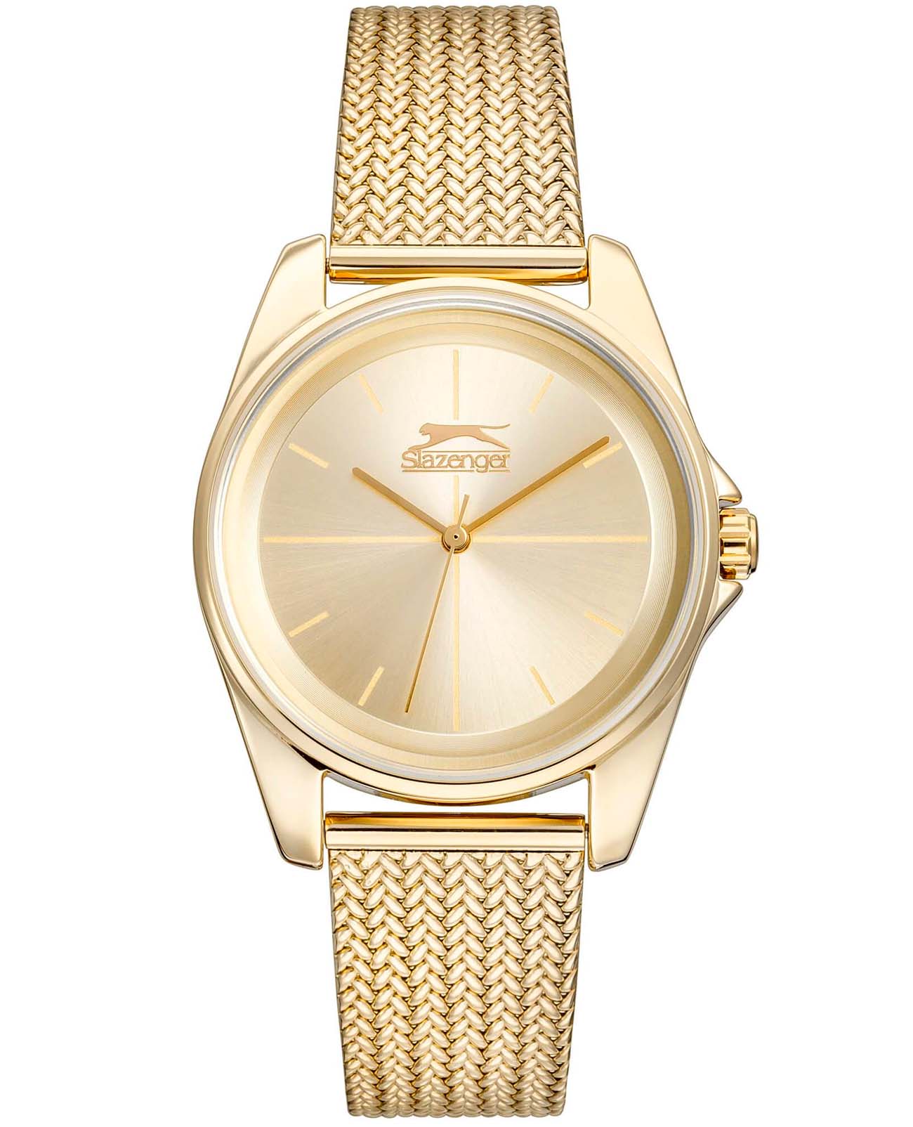 Slazenger Slazenger SL.09.2074.3.05  SL.09.2074.3.05 кварцевые женские часы шампань циферблат, браслет суперметалл с ip покрытием — вид спереди