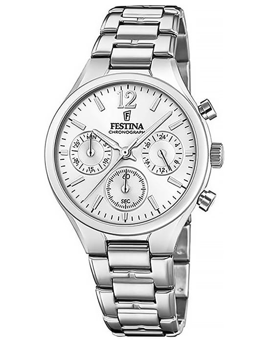 Festina Festina Boyfriend F20391/1  F20391/1 кварцевые женские часы серебристый циферблат, браслет нержавеющая сталь — вид спереди