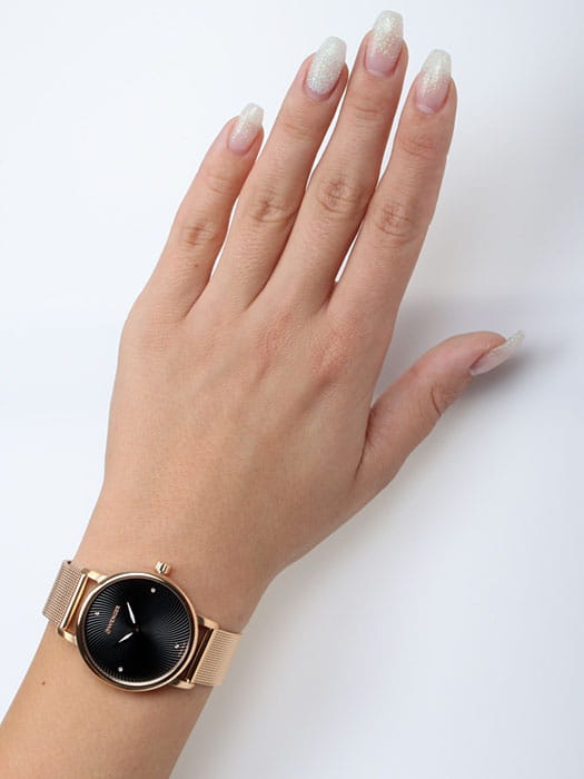 Wenger 01.1721.102,  швейцария женские часы на браслете сталь c pvd покрытием боковой вид