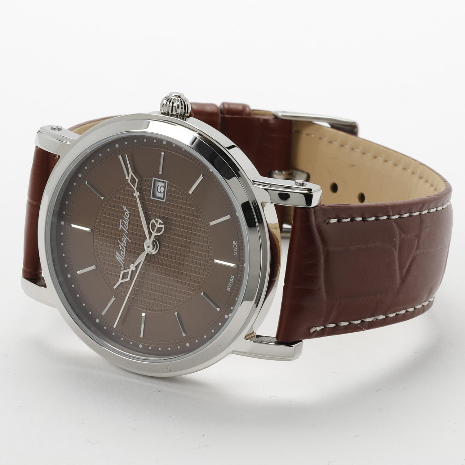 Mathey-Tissot Mathey-Tissot City Leather HB611251AM мужские часы коричневый циферблат на запястье