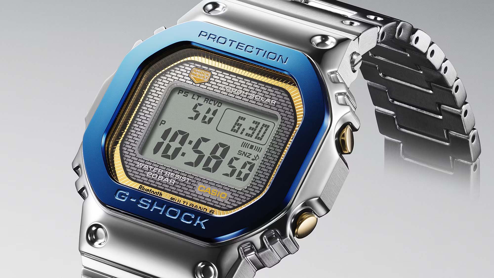 Casio Casio G-Shock GMW-B5000SS-2, g-shock япония мужские часы на браслете нержавеющая сталь боковой вид