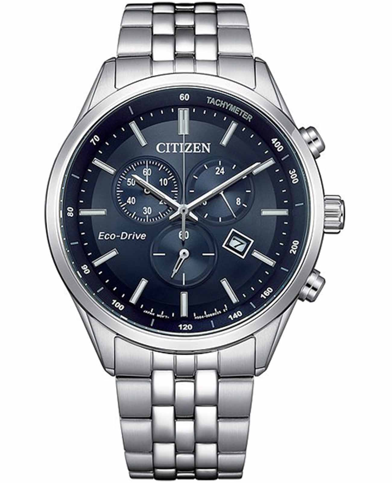 Citizen Citizen Eco-Drive AT2570-56L  AT2570-56L кварцевые мужские часы синий циферблат, браслет нержавеющая сталь — вид спереди