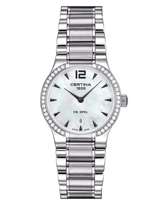 Certina Certina Lady Round C012.209.61.117.00  C0122096111700 кварцевые женские часы перламутровый циферблат, браслет нержавеющая сталь — вид спереди