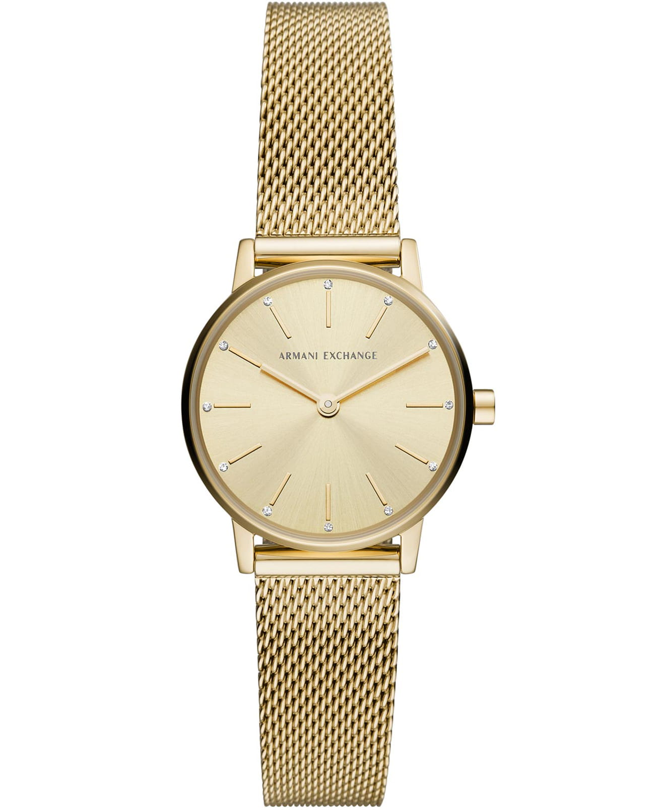 Armani Exchange Armani Exchange Fitz  AX5567  AX5567 кварцевые женские часы золотой циферблат, браслет сталь с ip покрытием — вид спереди