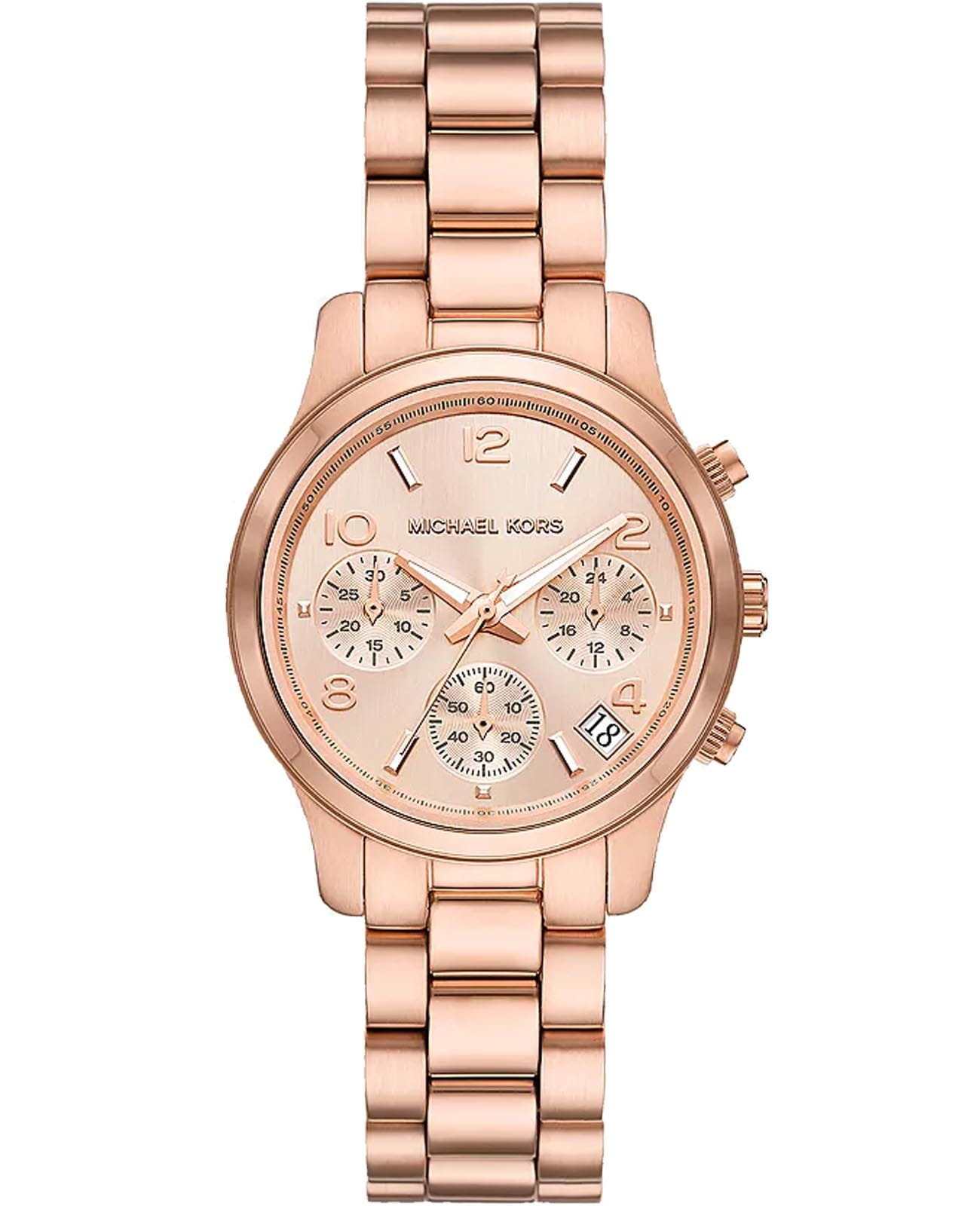 Michael Kors Michael Kors Runway MK7327  MK7327 кварцевые женские часы золотой циферблат, браслет нержавеющая сталь с pvd-покрытием — вид спереди