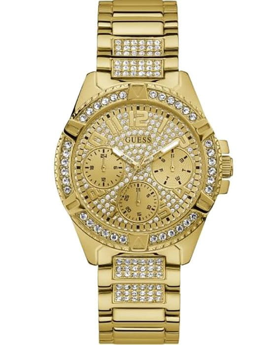 Guess Guess Dress Steel W1156L2  W1156L2 кварцевые женские часы золотой циферблат, браслет сталь с ip покрытием — вид спереди