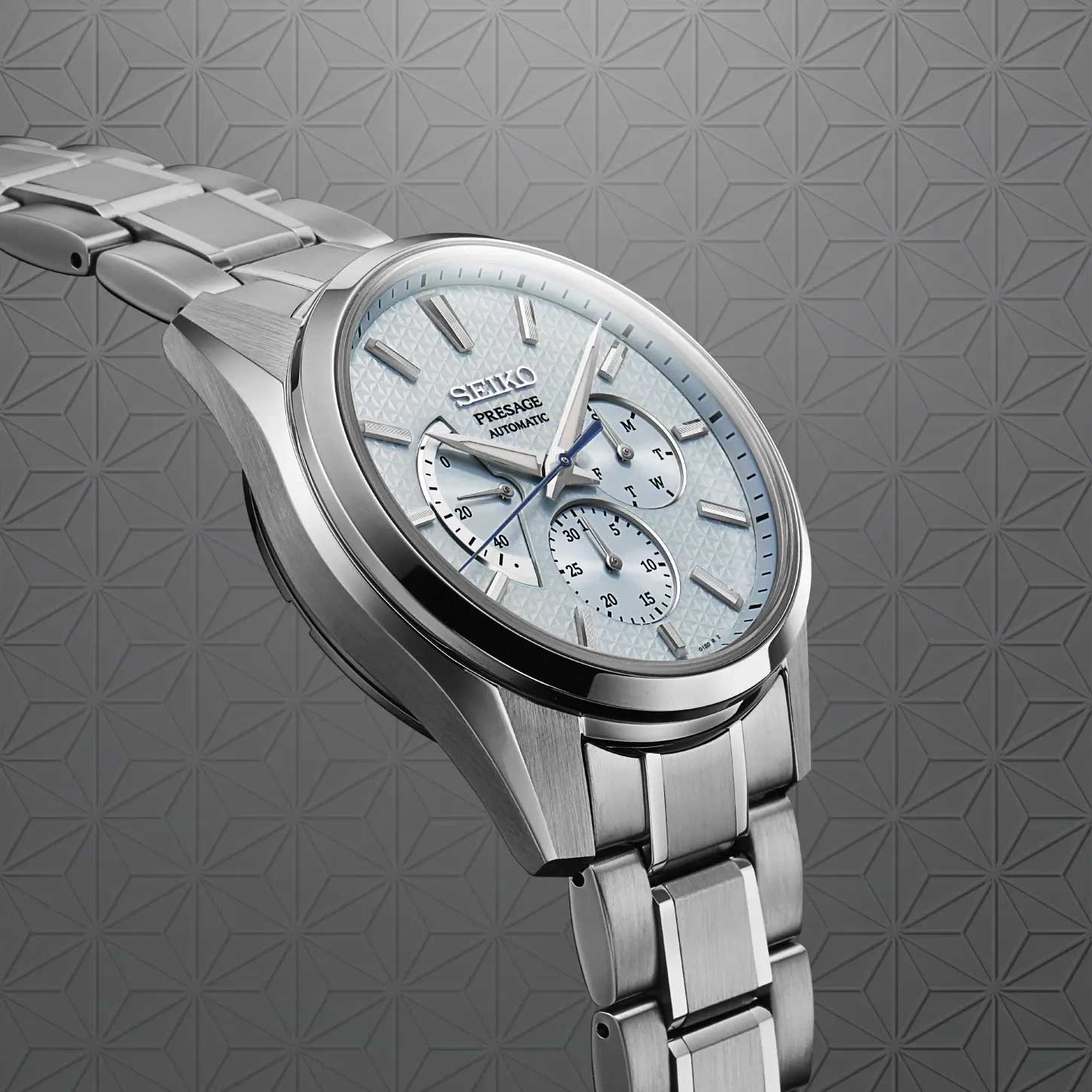 Seiko Seiko Presage Sharp Edged Series SPB305 мужские часы голубой циферблат на запястье