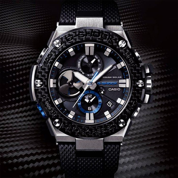 Casio Casio G-Shock GST-B100XA-1A, g-shock япония мужские часы на браслете полиуретан боковой вид