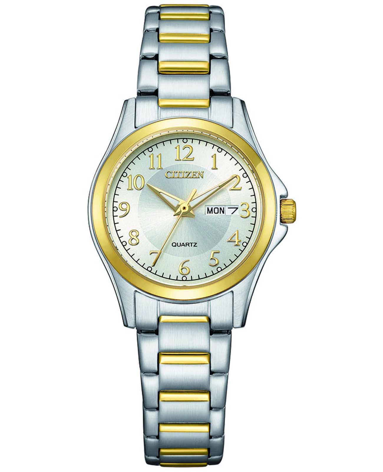 Citizen Citizen Quartz EQ0614-52B  EQ0614-52B кварцевые женские часы серебристый циферблат, браслет нержавеющая сталь с ip-покрытием — вид спереди