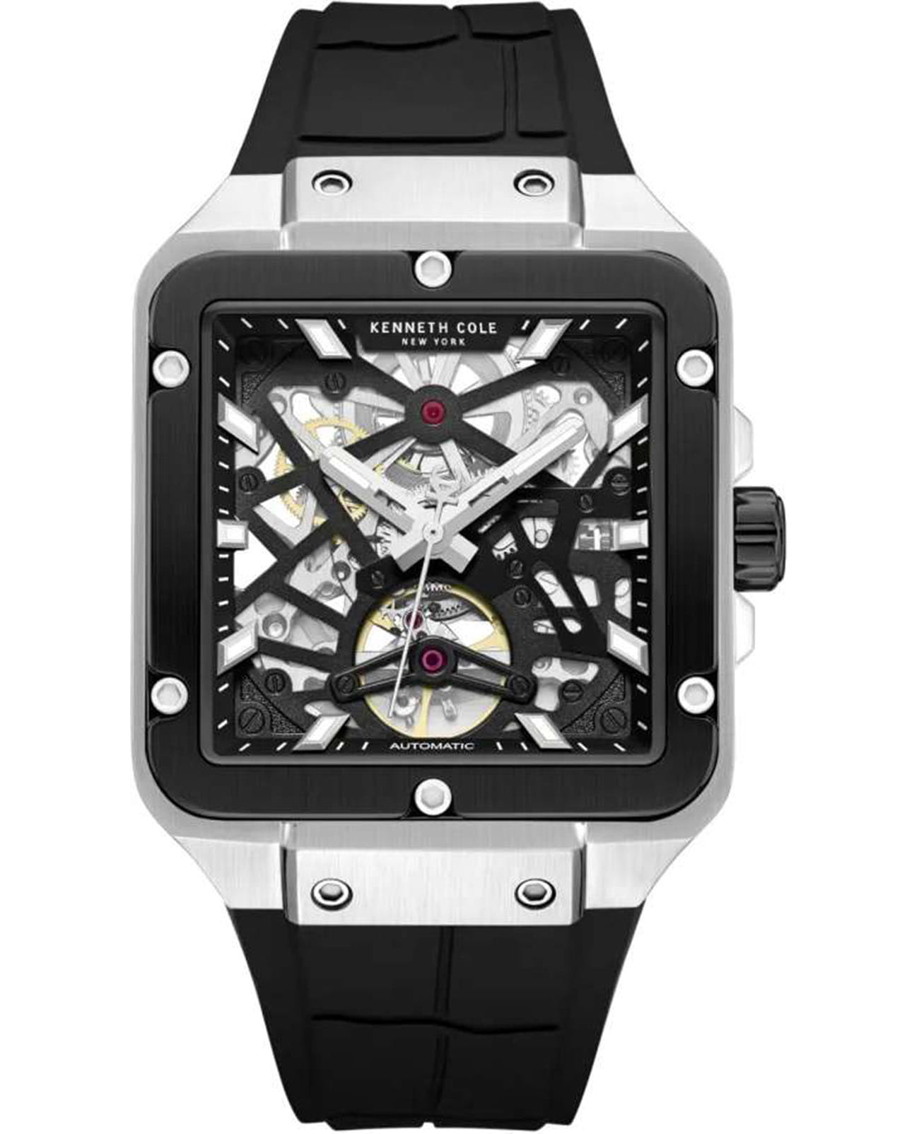 Kenneth Cole Kenneth Cole Automatic KCWGZ0065401  KCWGZ0065401 механические мужские часы черный циферблат, браслет силикон — вид спереди