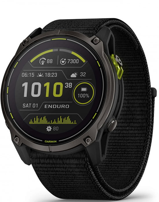Garmin Garmin Enduro 010-02751-01  010-02751-01 электронные мужские часы  циферблат, браслет нейлон — вид спереди
