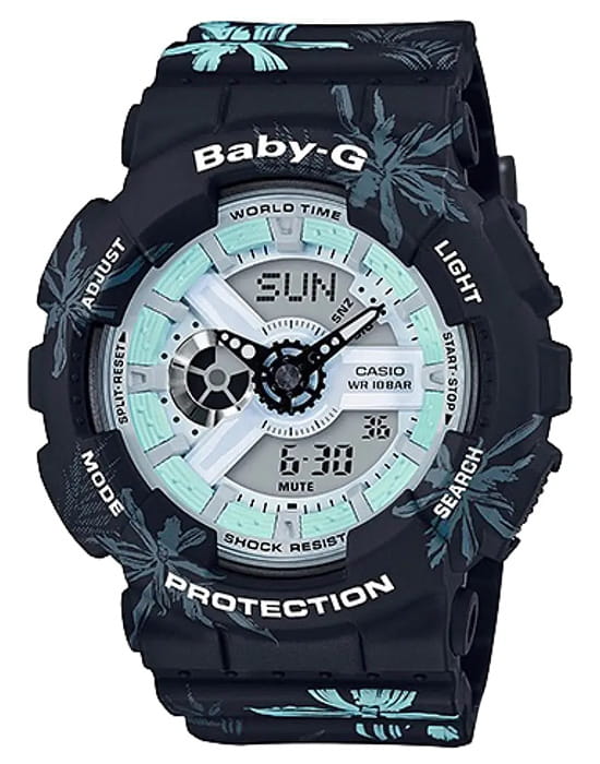 Casio Casio Baby-G BA-110CF-1A  BA-110CF-1A кварцевые женские часы серый циферблат, браслет пластик — вид спереди