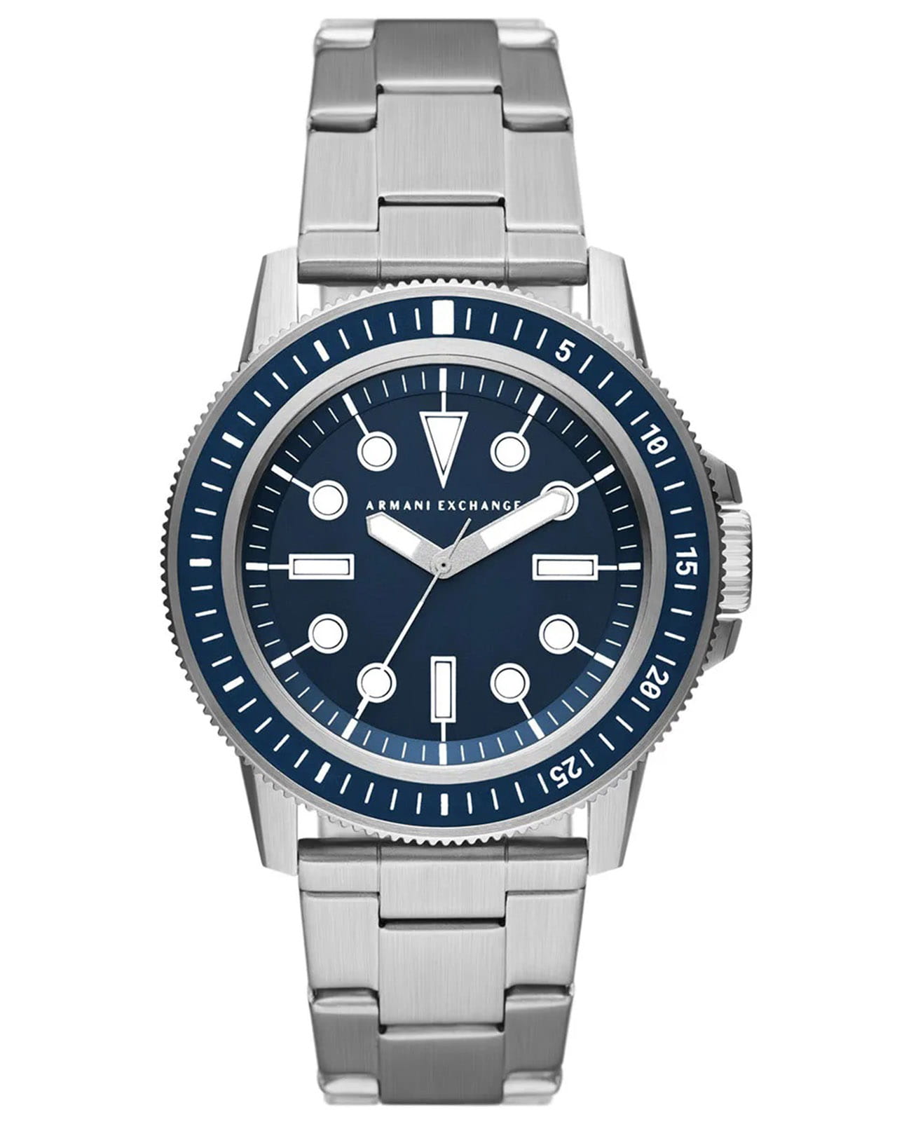 Armani Exchange Armani Exchange Leonardo AX1861  AX1861 кварцевые мужские часы синий циферблат, браслет нержавеющая сталь — вид спереди