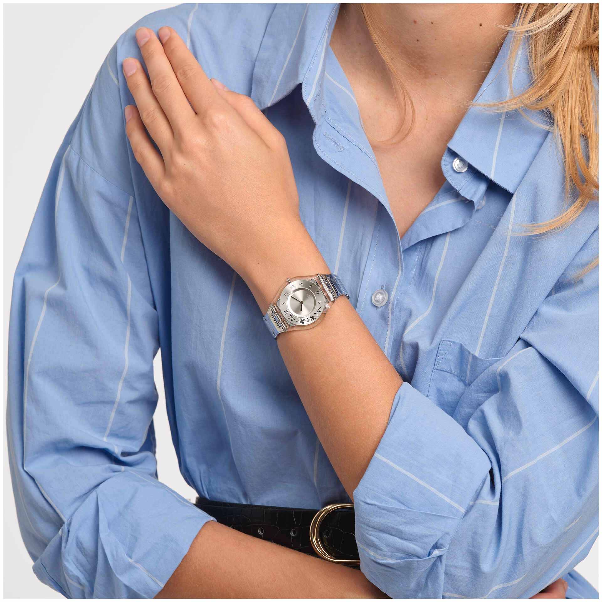 Swatch Swatch Skin Classic Biosourced SS08K100G, skin швейцария женские часы на браслете нержавеющая сталь боковой вид
