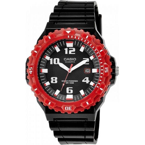 Casio Casio Illuminator MRW-S300H-4B  MRW-S300H-4B кварцевые мужские часы черный циферблат, браслет пластик — вид спереди