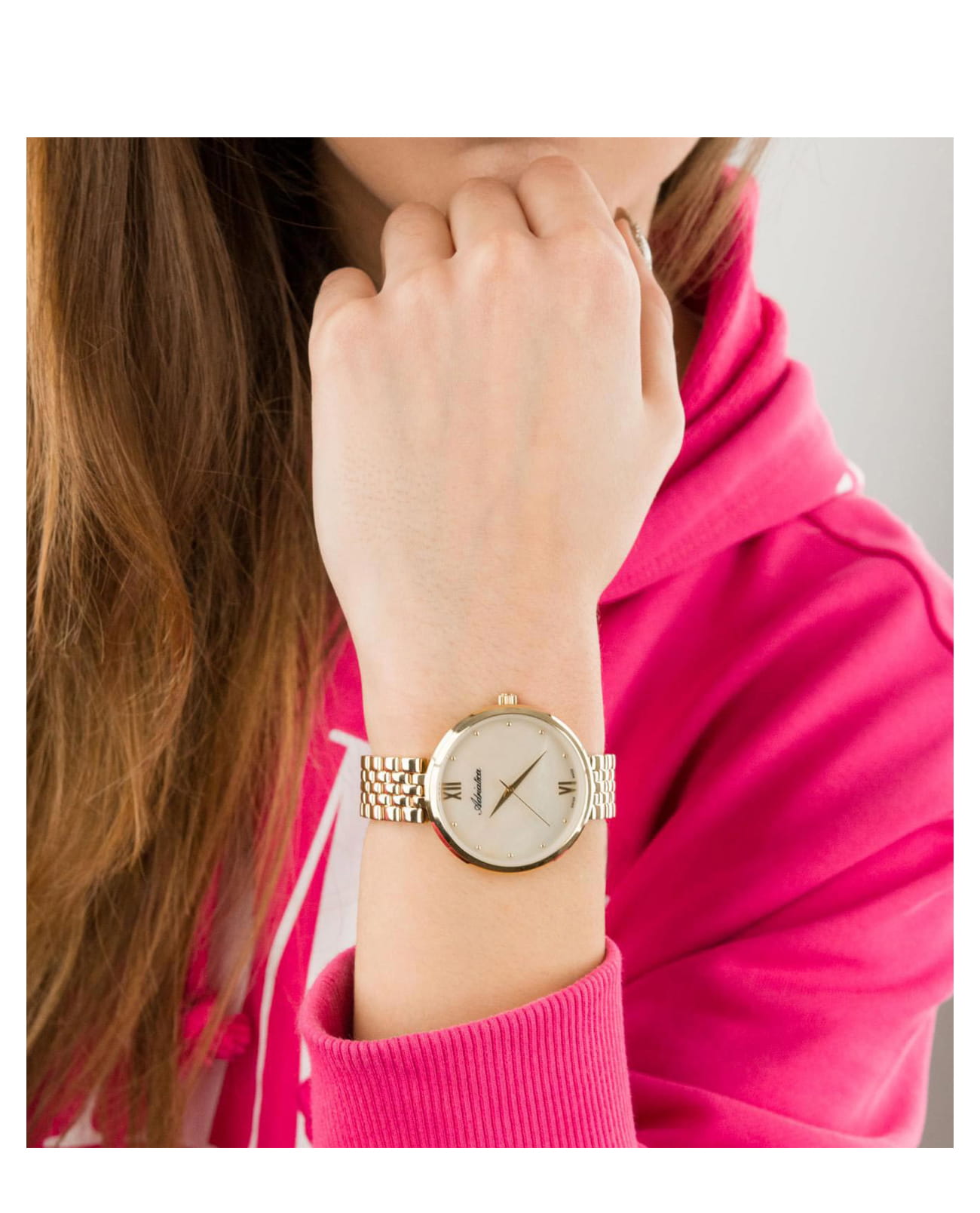 Adriatica Adriatica Essence A3760.118SQ,  швейцария женские часы на браслете сталь c pvd покрытием боковой вид