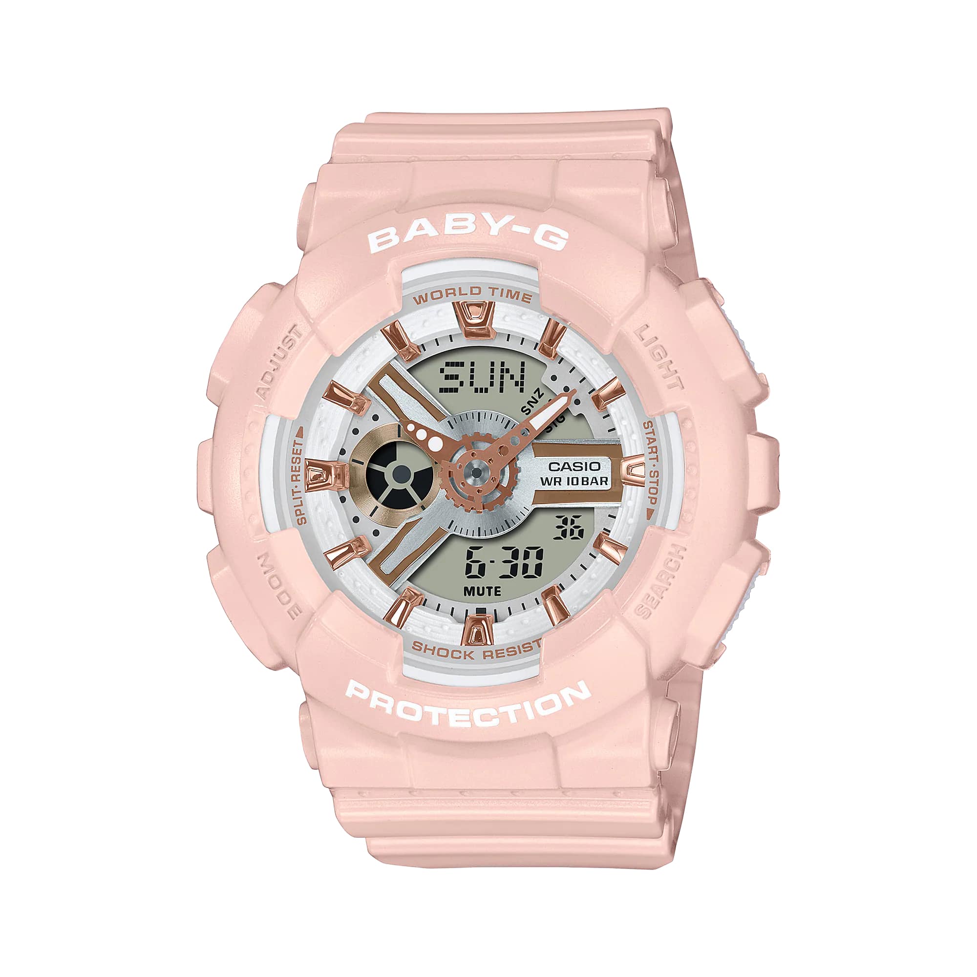 Casio Casio Baby-G BA-110XRG-4A  BA-110XRG-4A кварцевые женские часы  циферблат, браслет пластик — вид спереди