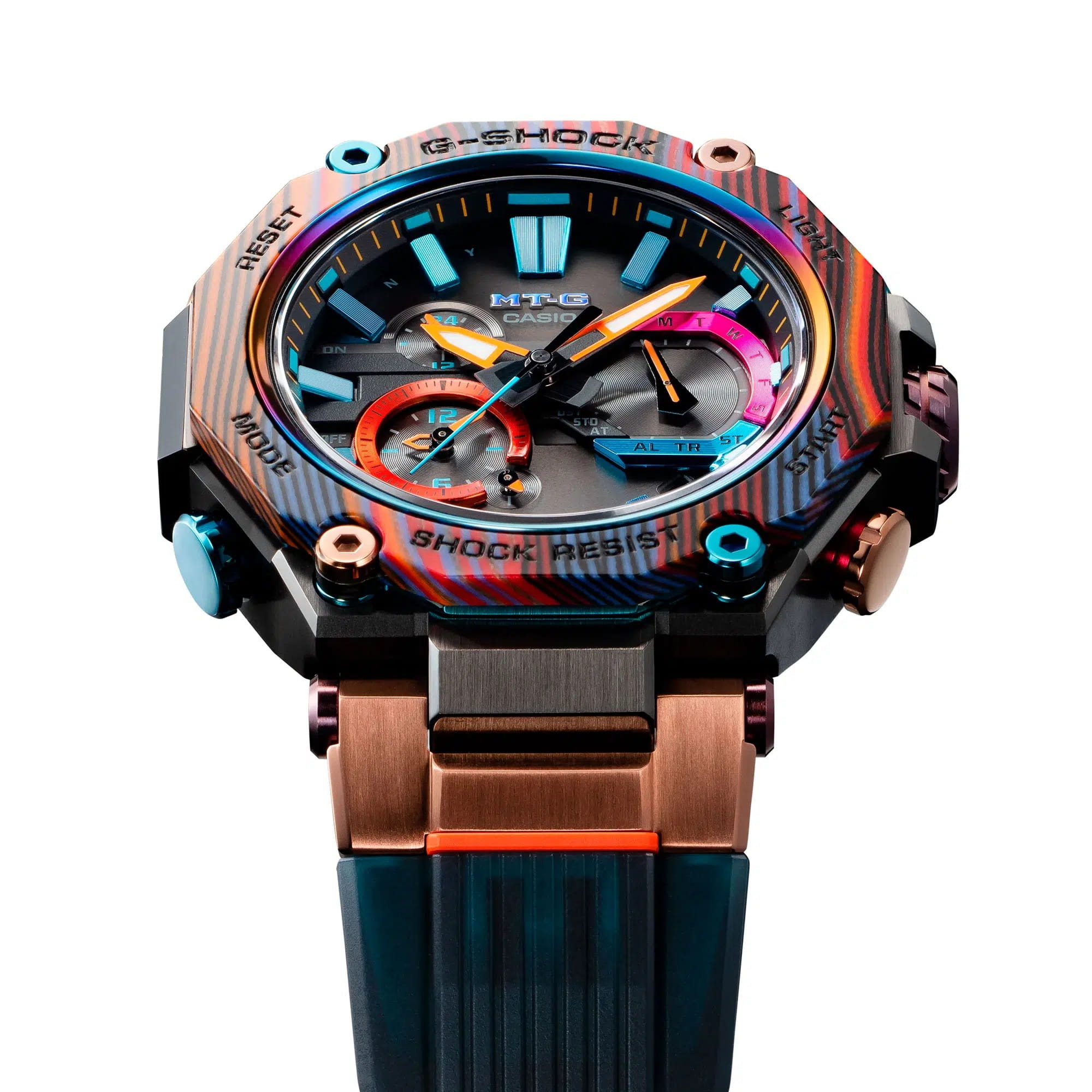 Casio Casio G-Shock Premium MTG-B2000XMG-1A Rainbow Mountain мужские часы  циферблат на запястье