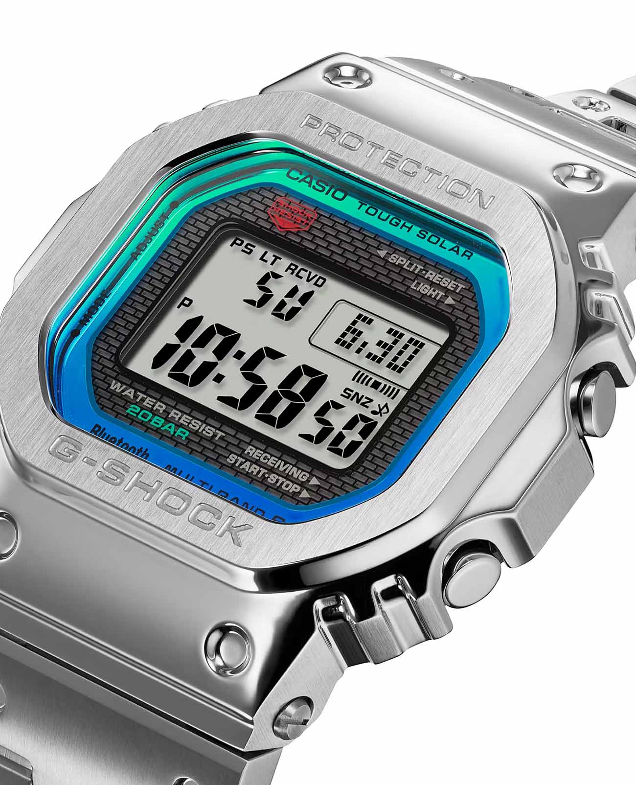 Casio Casio G-Shock GMW-B5000PC-1 электронные мужские часы часы крупный план  циферблата