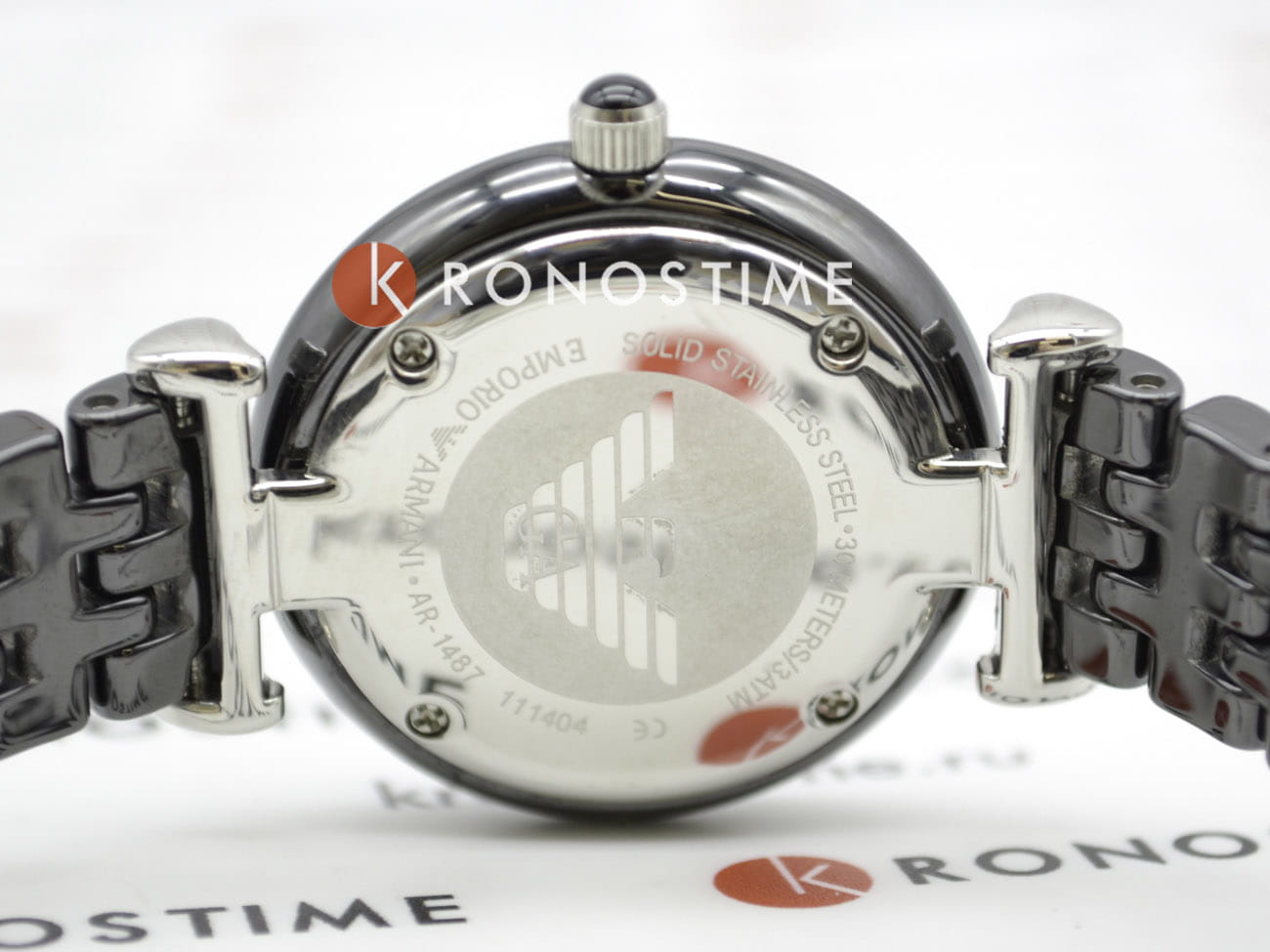 Emporio Armani Emporio Armani AR1487 кварцевые женские часы часы крупный план черный циферблата