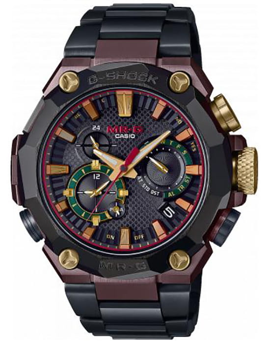 Casio Casio G-Shock MRG-B2000BS-3A MRG MRG-B2000BS-3ADR электронные мужские часы черный циферблат, браслет титановый — вид спереди