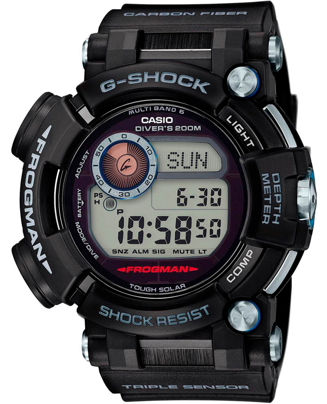 Casio Casio G-Shock GWF-D1000-1E лимитированной серии GWF-D1000-1E электронные мужские часы серый циферблат, браслет пластик — вид спереди