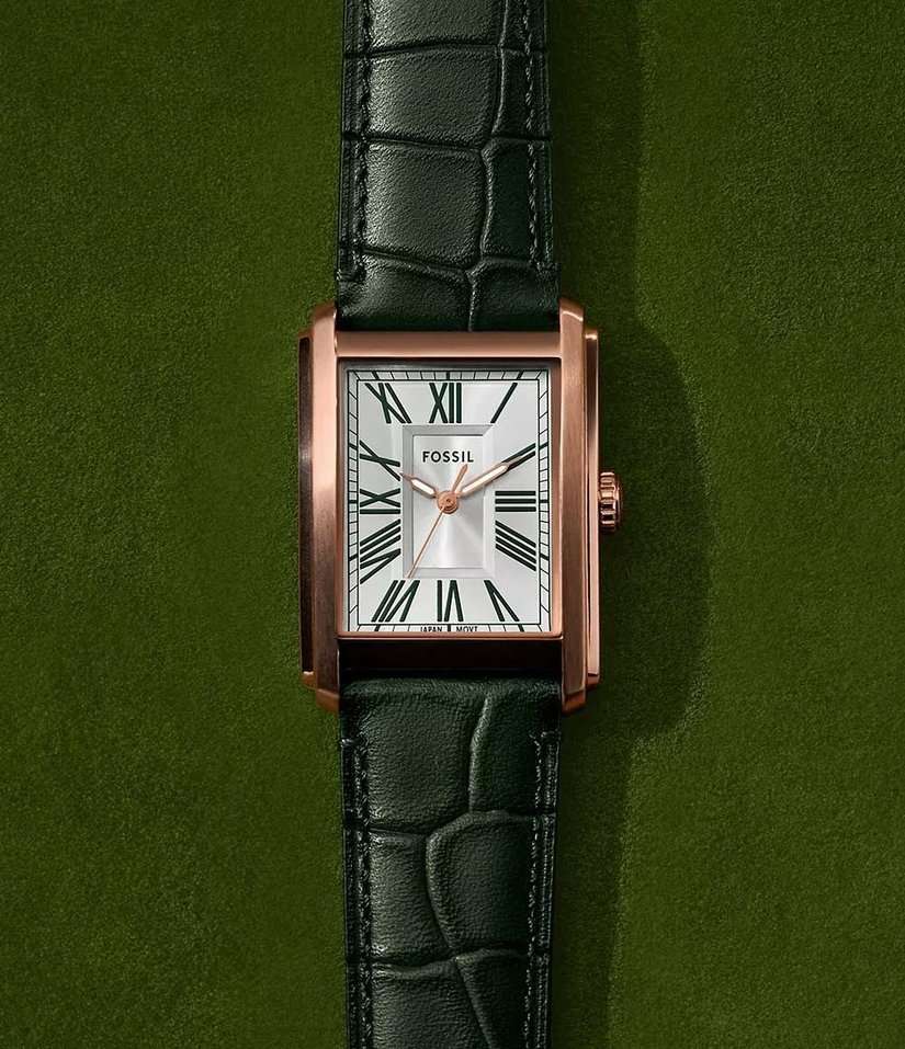 Fossil Fossil Carraway FS6077,  сша мужские часы на браслете кожаный боковой вид