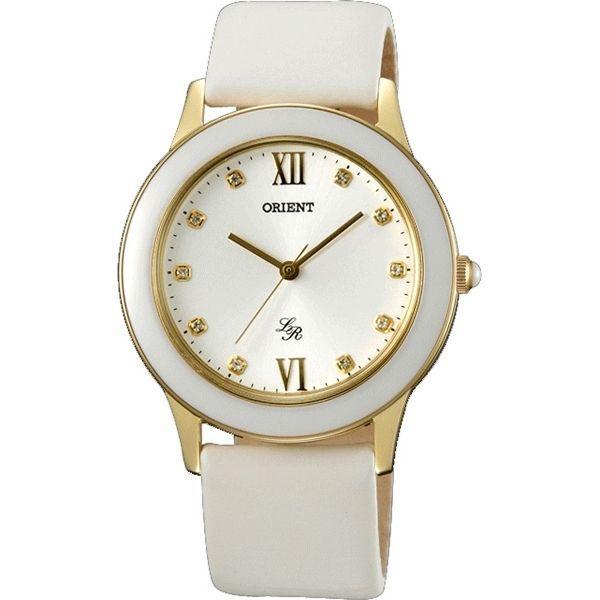 Orient Orient QC0Q003W (FQC0Q003W)  FQC0Q003W  женские часы белый циферблат, браслет кожа + текстиль — вид спереди