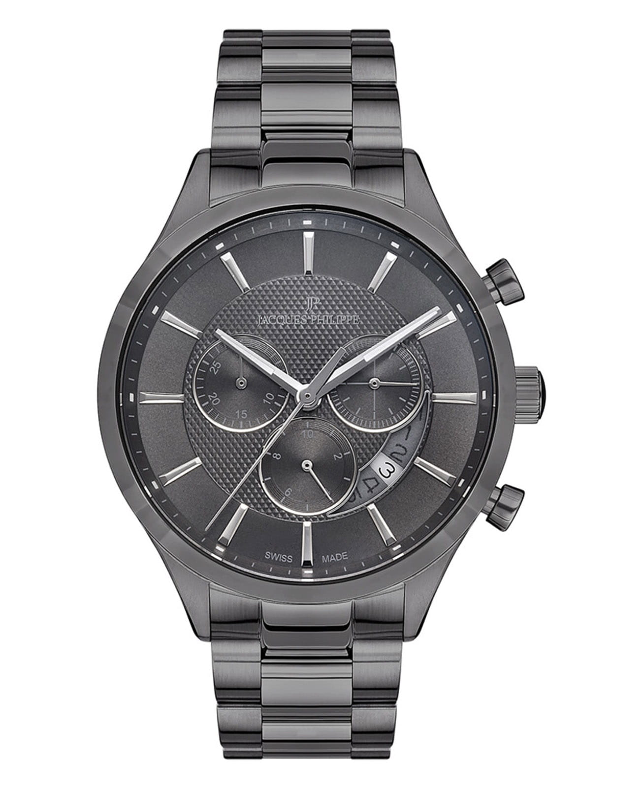 Jacques Philippe Jacques Philippe Gallant JPQGC038347  JPQGC038347 кварцевые мужские часы серый циферблат, браслет нержавеющая сталь — вид спереди