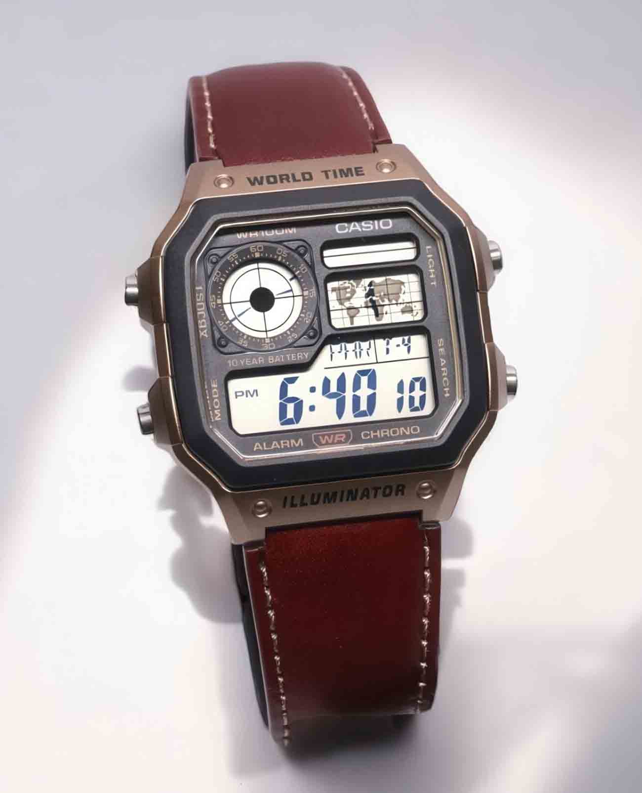 Casio Casio Collection AE-1200WHL-5AVDF (AE-1200WHL-5A) , наручные мужские часы фото под углом