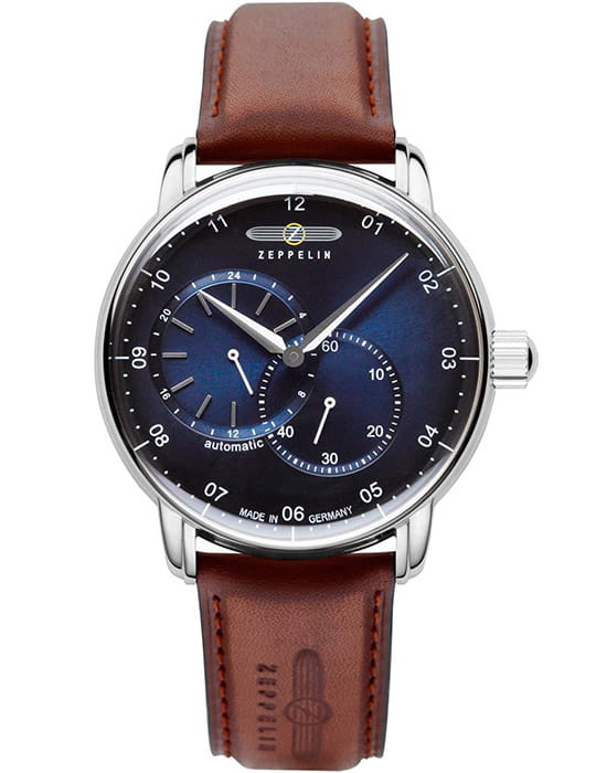 Zeppelin Zeppelin New Capitain`s Line 86623  86623 механические мужские часы синий циферблат, браслет кожаный — вид спереди