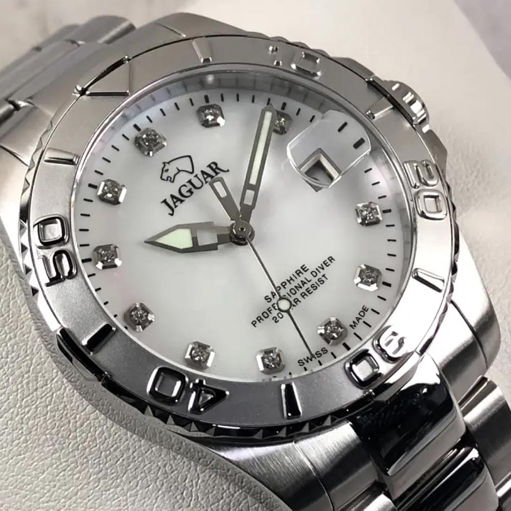 Jaguar Jaguar Couple Diver J969/5,  швейцария женские часы на браслете нержавеющая сталь боковой вид