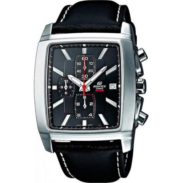 Casio Casio Edifice EF-509L-1A EF EF-509L-1A кварцевые мужские часы черный циферблат, браслет 18-каратное желтое золото — вид спереди
