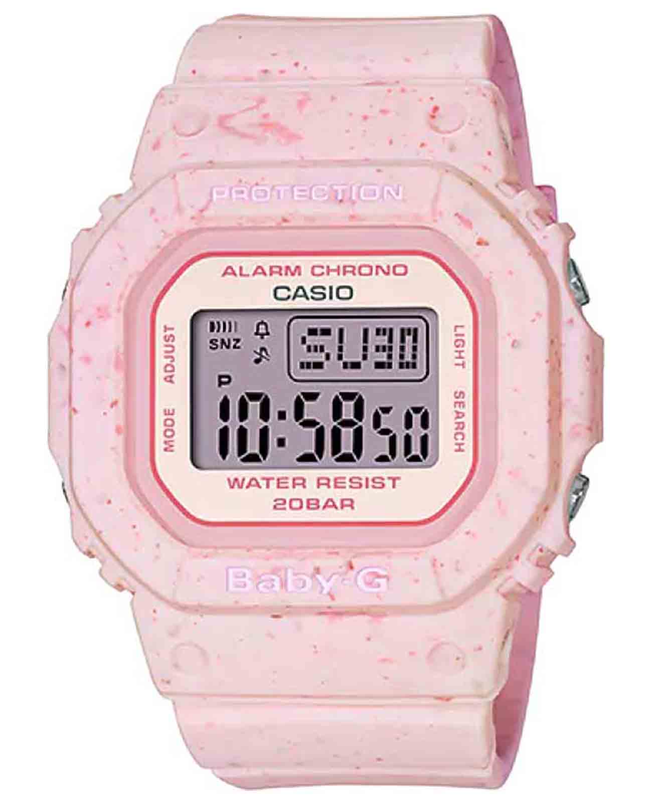 Casio Casio Baby-G BGD-560CR-4  BGD-560CR-4 кварцевые женские часы розовый циферблат, браслет пластик — вид спереди