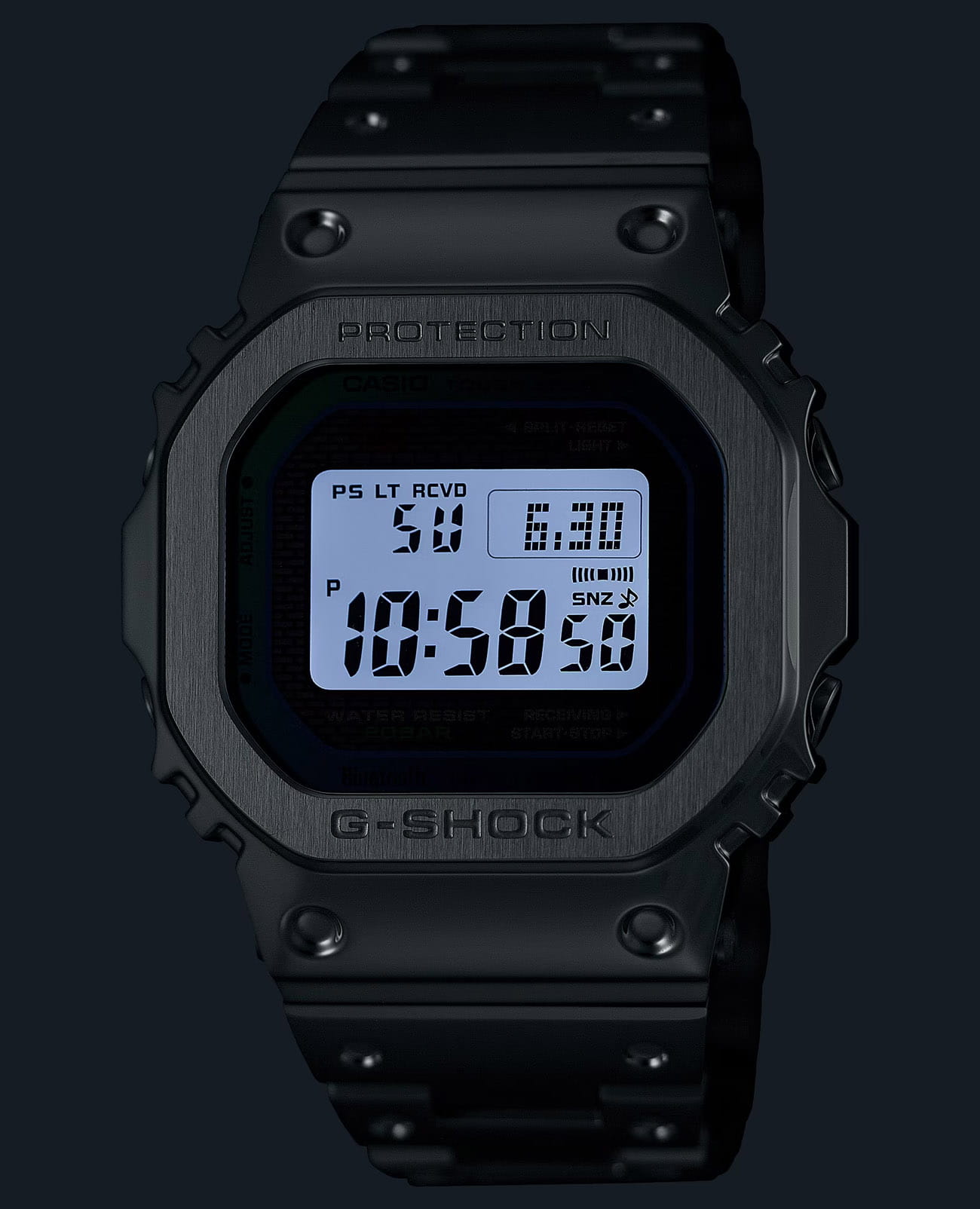 Casio Casio G-Shock GMW-B5000PC-1, g-shock япония мужские часы на браслете нержавеющая сталь боковой вид