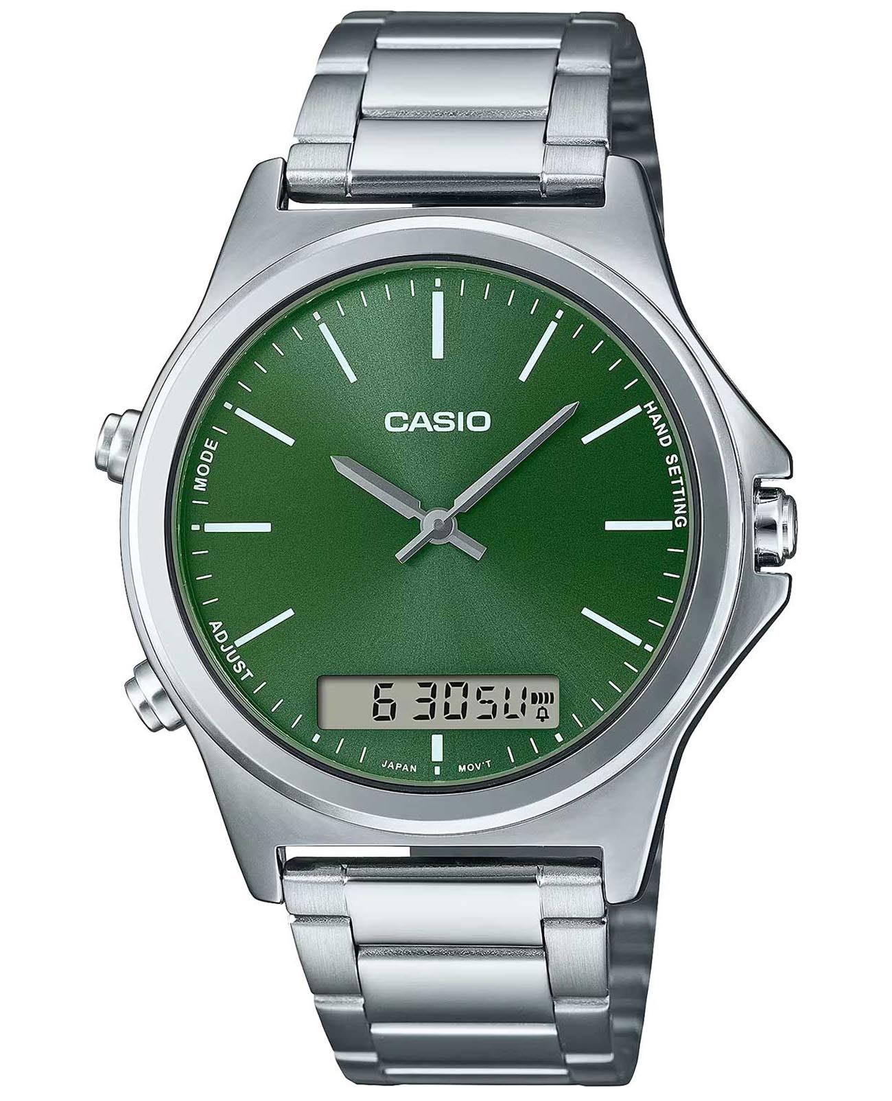 Casio Casio Collection MTP-VC01D-3EUDF (MTP-VC01D-3E)  MTP-VC01D-3E кварцевые мужские часы черный циферблат, браслет нержавеющая сталь — вид спереди