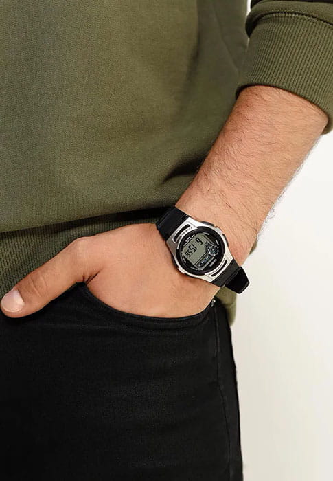 Casio Casio Collection W-213-1A мужские часы серый циферблат на запястье