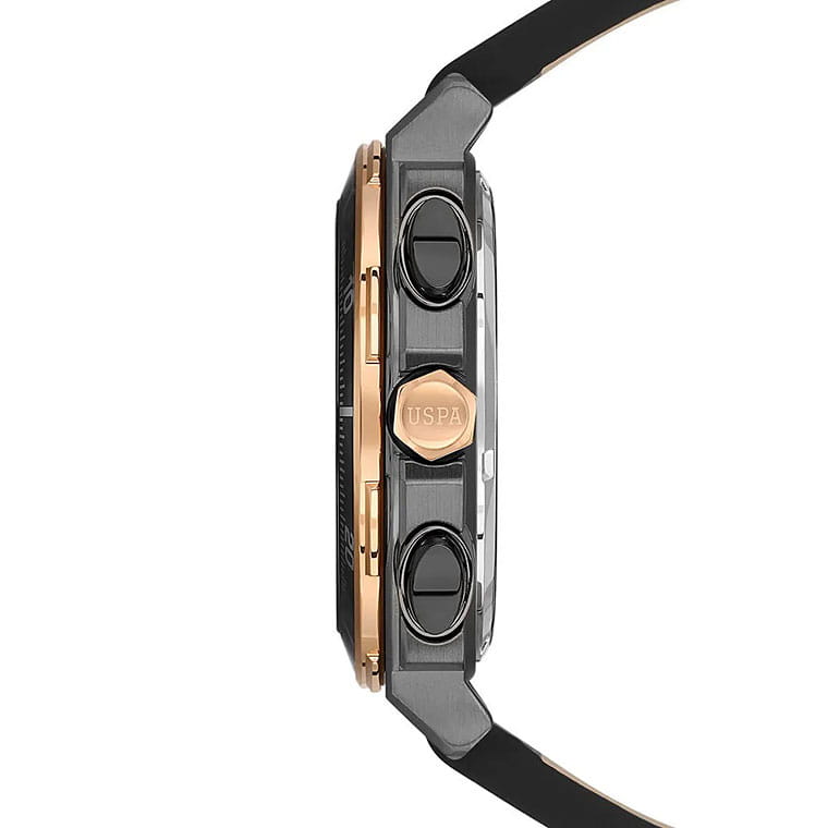 U.S. Polo Assn. U.S. Polo Assn. Crossing USPA1092-03,  сша мужские часы на браслете кожаный боковой вид