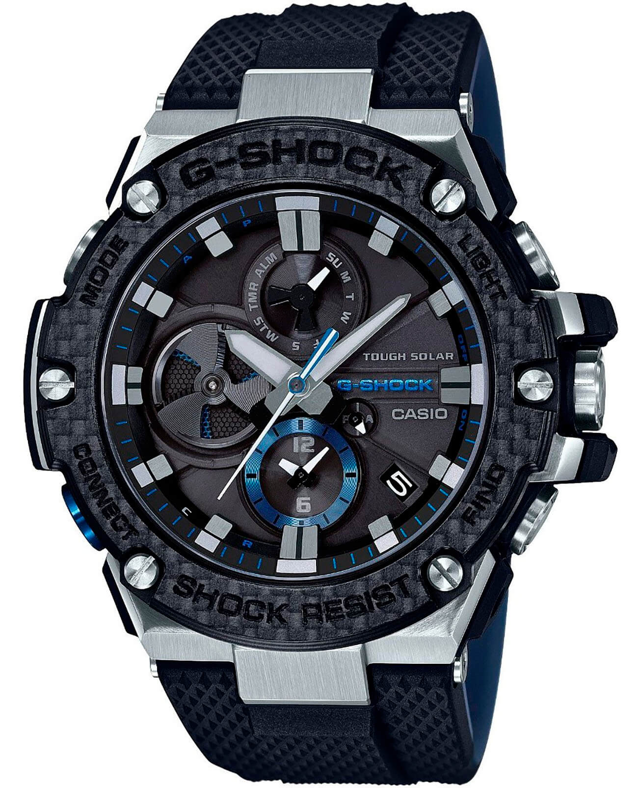 Casio Casio G-Shock GST-B100XA-1A лимитированной серии GST-B100XA-1A электронные мужские часы черный циферблат, браслет полиуретан — вид спереди