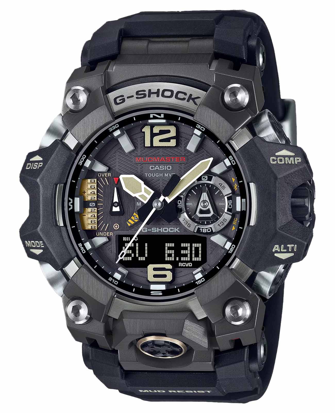 Casio Casio G-Shock GWG-B1000-1A Mudmaster GWG-B1000-1A электронные мужские часы черный циферблат, браслет каучук — вид спереди