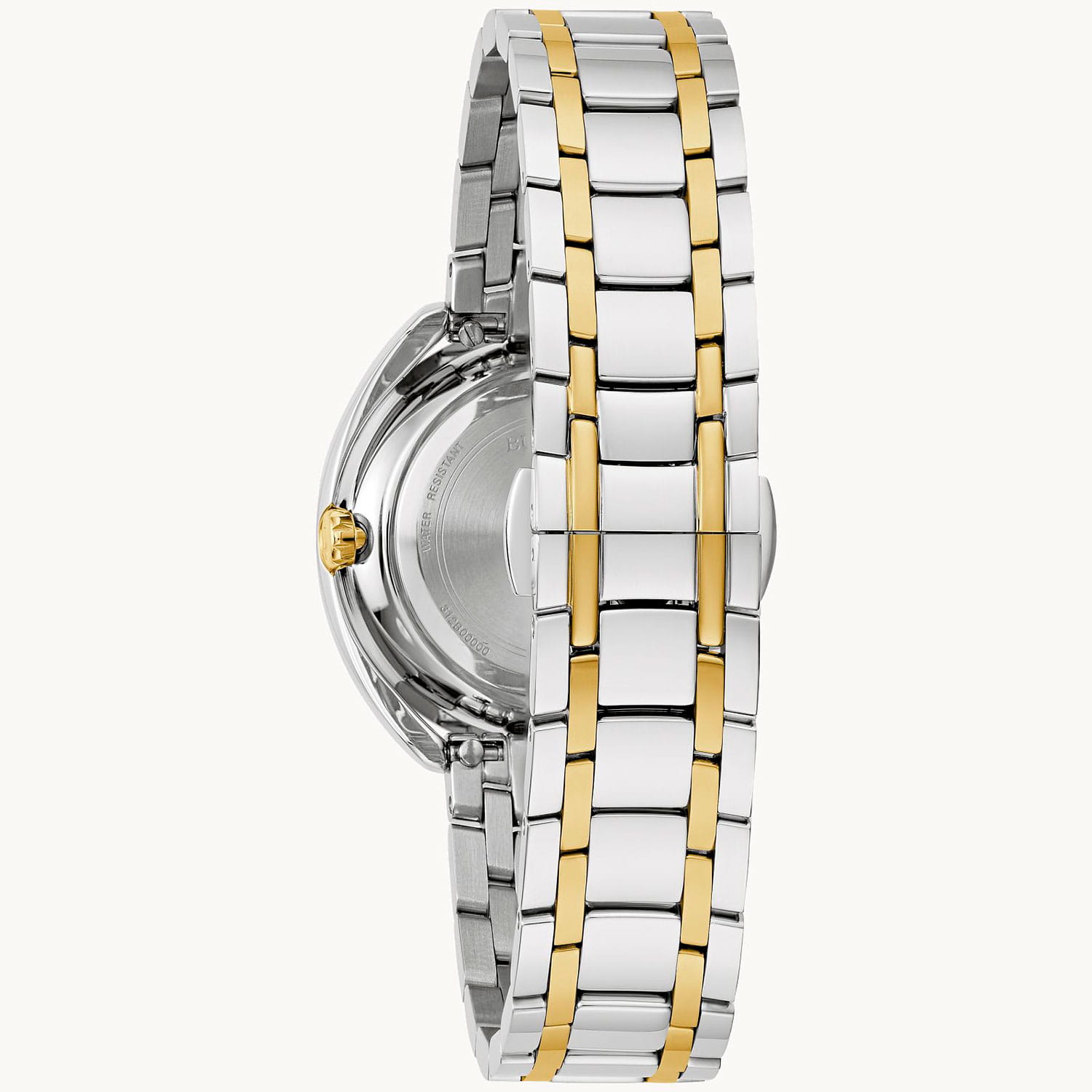 Bulova Bulova Duality 98X134,  сша женские часы на браслете нержавеющая сталь с ip-покрытием боковой вид