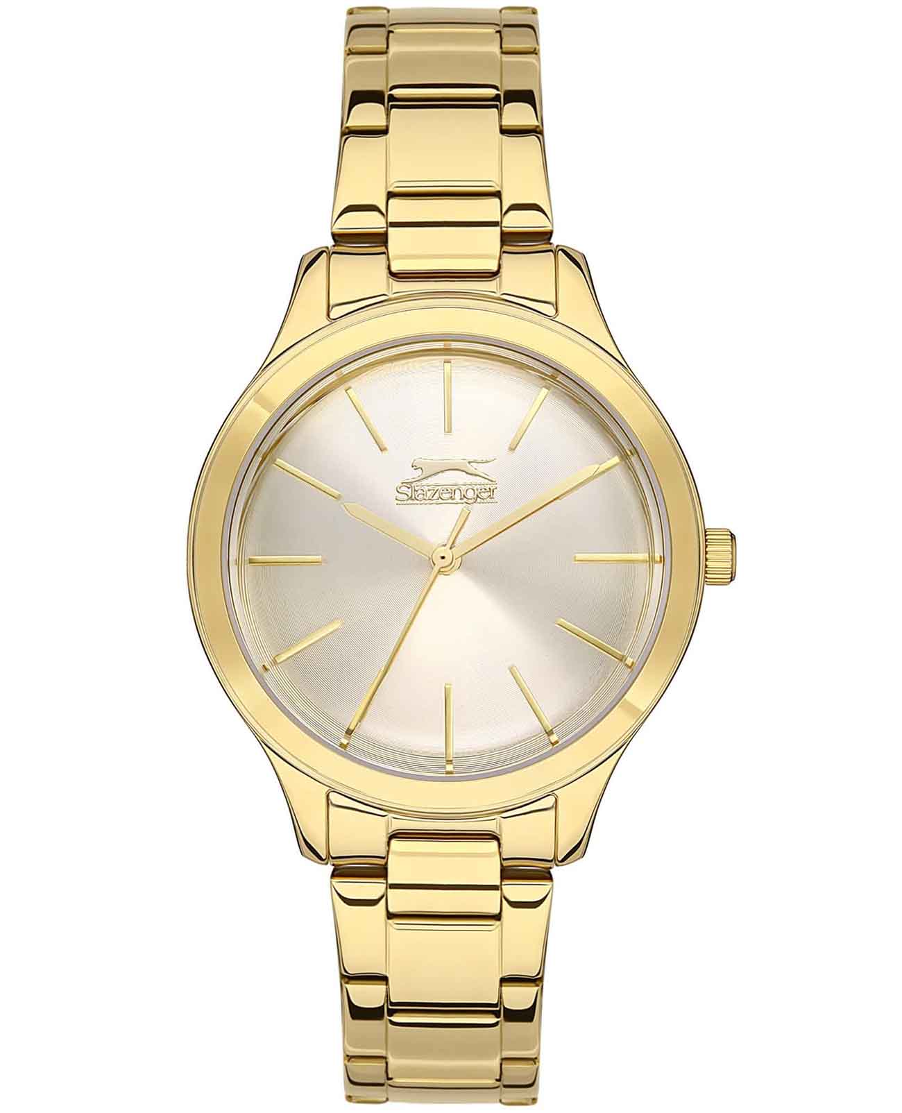 Slazenger Slazenger SL.09.2101.3.03  SL.09.2101.3.03 кварцевые женские часы серебристый циферблат, браслет суперметалл с ip покрытием — вид спереди